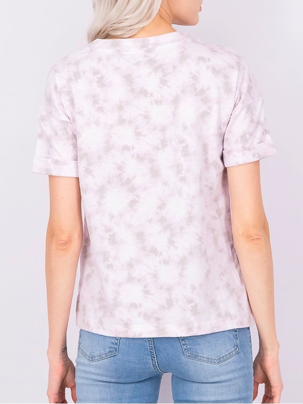 Rae Dunn Lavender Tie-Dye 'HAPPY.' Short Sleeve Tee - Picture 3 of 7